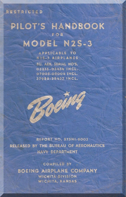 Stearman N2S-3 Aircraft Pilot's Handbook Manual - B75NI-9003 - 1942