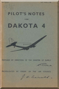 Douglas Dakota 4  Aircraft Pilot's Notes   Manual  , AP 2445d - PN - 1957