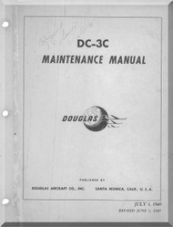 Douglas DC-3 C  Aircraft Maintenance Instructions   Manual  , 1946