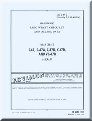 Douglas C-47 A, B, D, and VC-47 B   Aircraft Handbook Basic Weight Check List and Loading Data   Manual  AN. 01-40NC-5a , T.O. 1C-47-5 , 1949