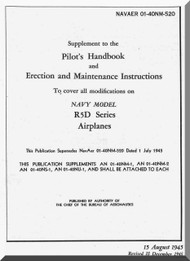 Douglas  R5D-5   Aircraft  Suplement Pilot's Handbook and Erection and Maintenance Instruction  Manual  ,  NAVAER 0-40NM-520, 1945