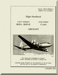 Douglas C-118 A, R6D-1,-1Z  Aircraft  Flight Handbook Manual  , AN 01-40NLA-1 T.O. 1C-118A-1 , 1956