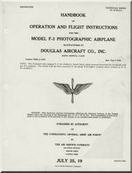 Douglas F-3  Aircraft  Handbook  Operation and Flight instructions  Manual  01-40AA-1