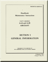 Mc Donnell Douglas A-4A and A4B   Aircraft Maintenance  Instructions  Manual NAVAIR 01-40AVB-2-1 , 1961