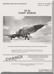 Mc Donnell Douglas RF-4E    Aircraft  Flight  Manual   GAF  1F-4(R)E-1 , 1971