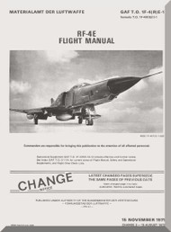 Mc Donnell Douglas RF-4E    Aircraft  Flight  Manual   GAF  1F-4(R)E-1 , 1971