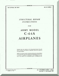 Nooduyn Norseman C-64 A Aircraft Structural Repair Instructions Manual AN 0155CB-2, 1944