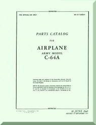 Nooduyn Norseman C-64 A Aircraft  Parts Catalog  Manual AN  0155CB-4, 1945