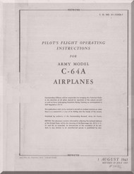 Nooduyn Norseman C-64 A Aircraft  Pilot's Flight Operating Instructions  Manual AN  0155CB-1, 1943