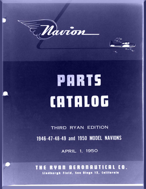 Ryan Navion  Airplane Illustrated Parts Catalog  Manual - 1947
