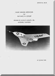 Northrop X-4  Aircraft Flight Operation Instructions Manual Report. NO HE-25, 1948