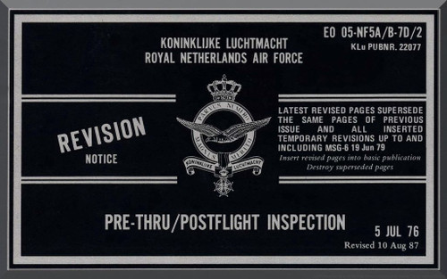 Northrop NF-5 B  Aircraft Pre-Thru / Post-flight Inspection Manual EO 05-NF5A/ B-702