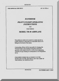 Northrop YB-49A Aircraft Pilot's Handbook  Manual -  AN 01-175FJA-1 -1949 