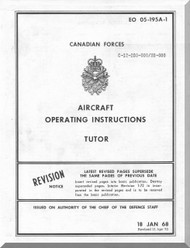 Canadair CL-41 Aircraft  Operating Manual - Tutor - EO 05-195A-1 - 1968