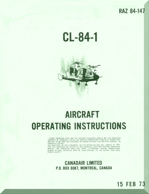 Canadair CL-84  Aircraft Operating Instruction  Manual