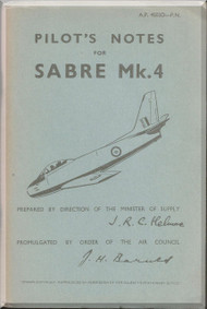 Canadair CL-13 Sabre Mk.4  Aircraft  Pilot's Notes Manual  - AP 4503D PN