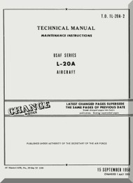 De Havilland L-20 A Beaver Aircraft Maintenance  Manual -  T.O. 1L-20A-2 - 1958