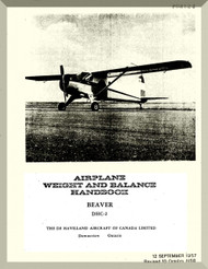 De Havilland DHC-2 Beaver Aircraft Weight and Balance Handbook Manual