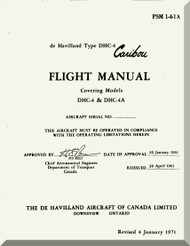 De Havilland DHC-4 Caribou Aircraft Flight Manual - ( English Language ) PSM 1-4-1-1A -1971
