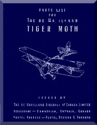 De Havilland  DH-82 C / PT-24 Tiger Moth  Aircraft Parts List Manual 