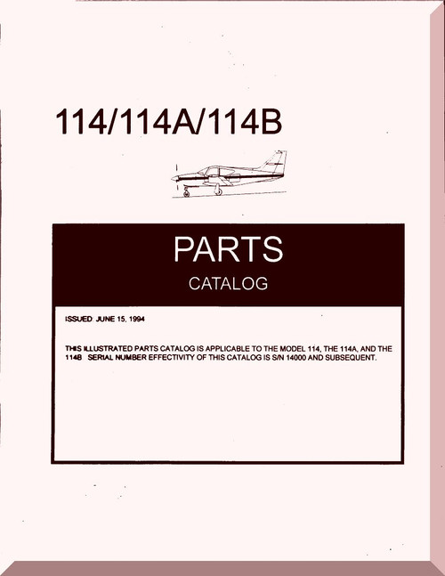 Aero Commander 114 A / 114 B  Aircraft Parts Catalog  Manual, 1994