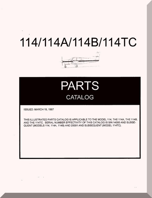 Aero Commander 114 A /  B / C Aircraft Parts Catalog  Manual, 1997