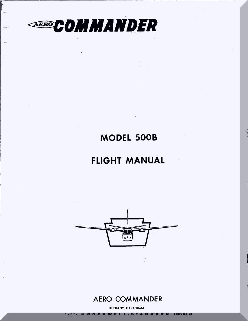 Aero Commander 500 B Aircraft Flight Manual. Price: $14.85. Image 1
