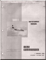 Aero Commander 560 E  Aircraft Maintenance Manual - 1960