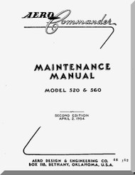 Aero Commander 520 560  Aircraft Maintenance  Manual , 1954
