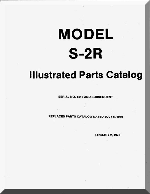 Aero Commander S-2R   Aircraft Parts Catalog Manual , 1978