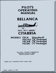 Champion Citabria 7ECA M 7GCAA, 7GCBC 7KCAB  Aircraft Pilot's Operating   Manual, 1978 