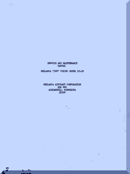 Bellanca Viking 300  Aircraft Service Manual