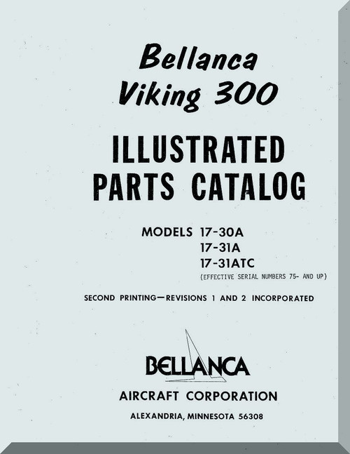 Bellanca Viking 300  Aircraft Illustrated Parts Catalog  Manual