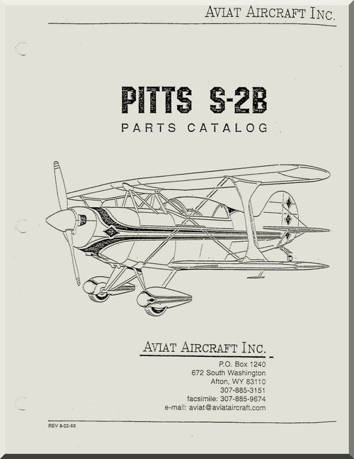 Aviat Pitts S-2B Aircraft Airplane Parts Catalog  Manual