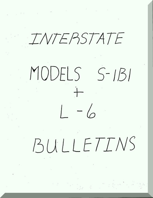 Interstate L-6 S1B1 Aircraft Service Bulletins Collection  Manual