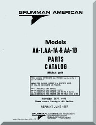 Grumman American AA-1, AA-1A & AA1B  Illustrated Parts Catalog , 1974 