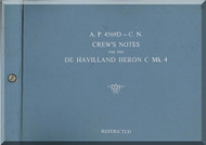 De Havilland Heron C Mk3 Aircraft Crew Notes Manual AP. 4569D- C.N.