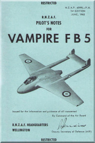 De Havilland Vampire F.B.5  Aircraft Pilot's Manual 