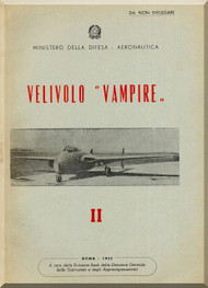 De Havilland Vampire  Aircraft Instruction Manual -  ( Italian Language ) 