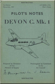 De Havilland Devon C. Mk 1 Aircraft Pilot's  Notes Manual