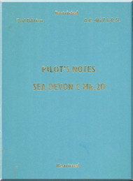 De Havilland Sea Devon C Mk. 20 Aircraft Pilot  Notes Manual