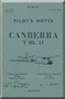 English Electric Canberra T Mk.11  Aircraft  Pilot's Notes Manual  AP 4326L