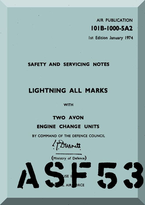 English Electric Lightning  Aircraft Safety and Service Notes Manual