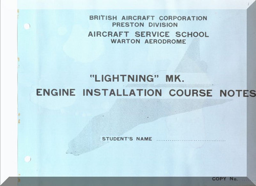 English Electric Lightning Aircraft Engine Installation Manual