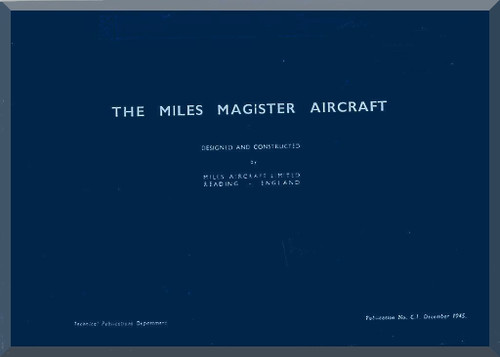 Miles Magister  Aircraft  Erection and Maintenance Manual