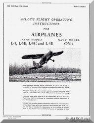 Stinson  L-5 , B, C , E and OY-1 Aircraft Pilot's Flight Operating  Manual , AN 01-500B-1,   1945