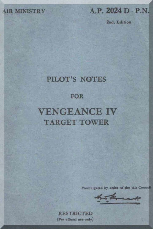 Vultee Vengeance IV  Aircraft Pilot Manual AP 2024D PN