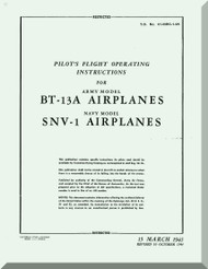           Vultee   BT-13  A,  SNV-1, Pilot Flight Operating Instructions  Manual -  T.O. 01-50BC-1-95 ,1945