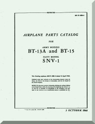 Vultee   BT-13  A, BT-15, SNV-1, Airplane Parts catalog   Manual -  T.O. 01-50BC-4 ,1944