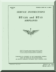Vultee   BT-13  A, BT-15, , Airplane Service Instructions  Manual -  T.O. 01-50BB-2,1939